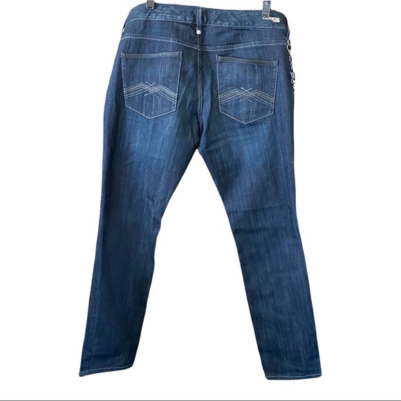 EXPRESS Zelda Dark Skinny Jeans with Chain Size 12 - Picture 2 of 8